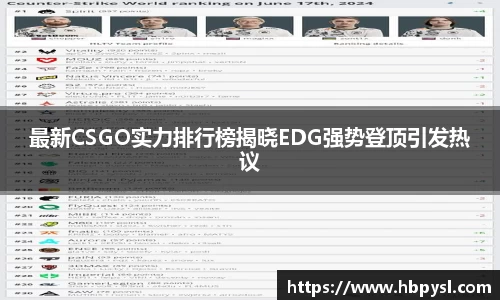 最新CSGO实力排行榜揭晓EDG强势登顶引发热议